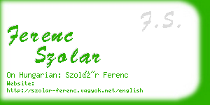 ferenc szolar business card